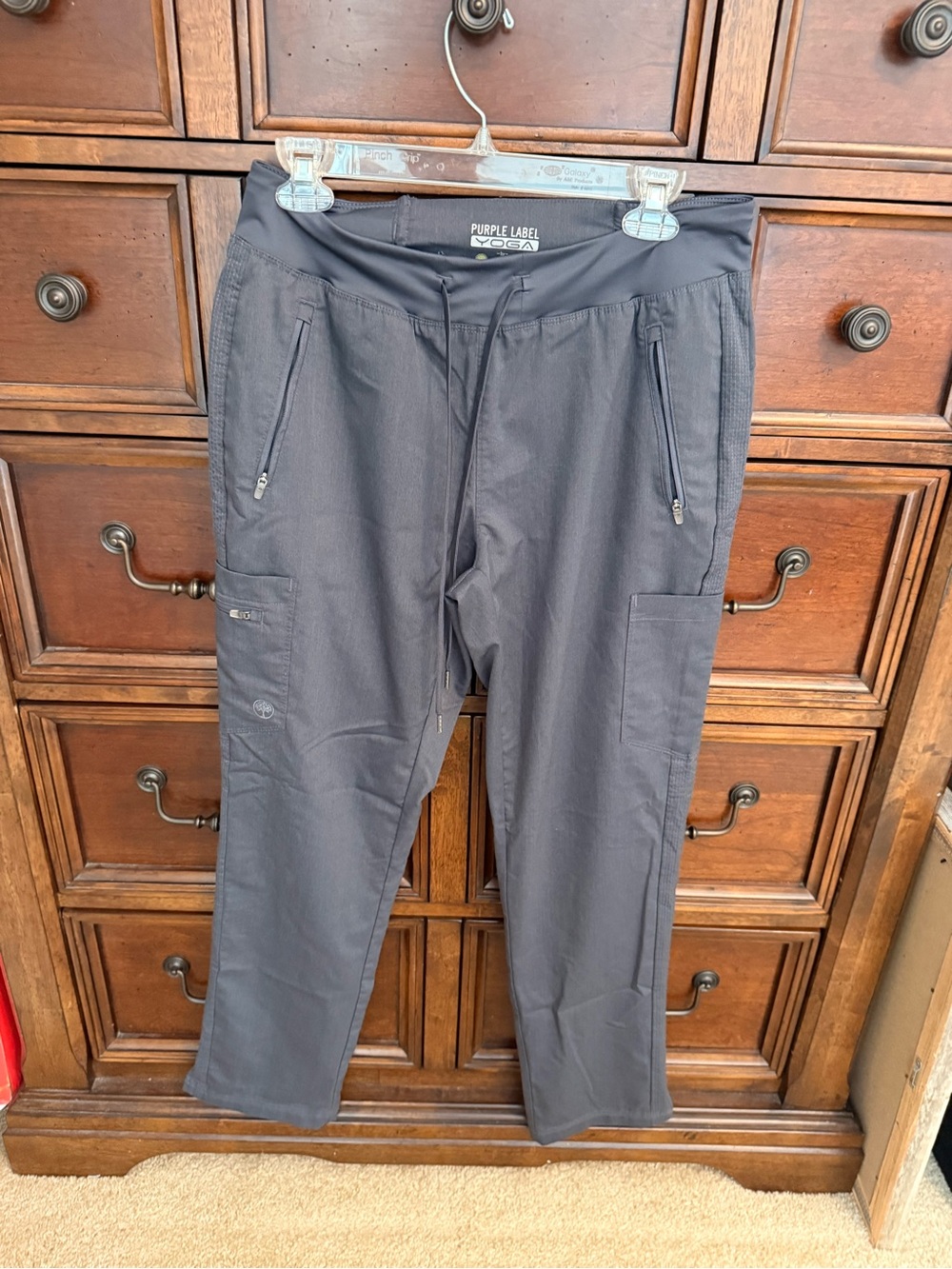 Healing Hands purple label yoga scrub pants (2) - gray